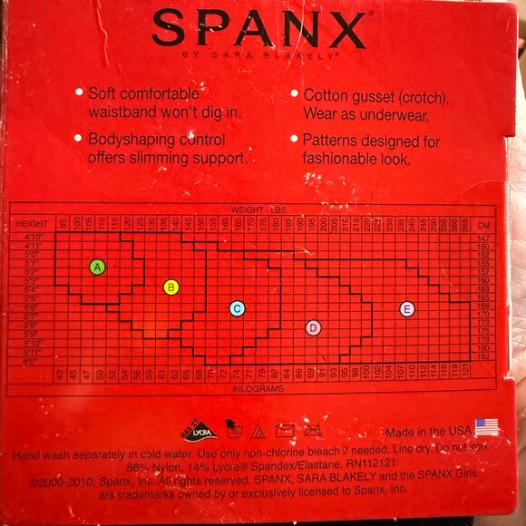 Spanx Tight End Bodyshaping Tights, Diamond Foil Patterned Black, Size B, NWT - Picture 5 of 5